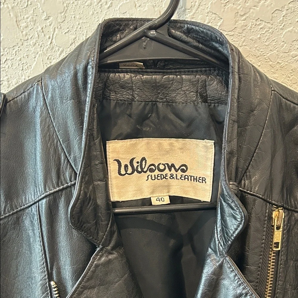 Vintage Wilson Classic Black Leather Jacket for Men or Woman